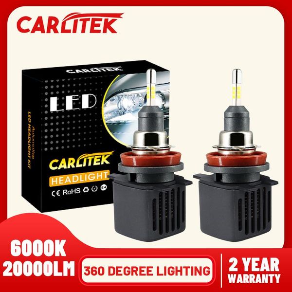 

carlitek 2pcs h7 led headlight kit 80w 20000lm hi lo beam bulbs 6000k white ip 68 waterproof car accessories lamps headlights