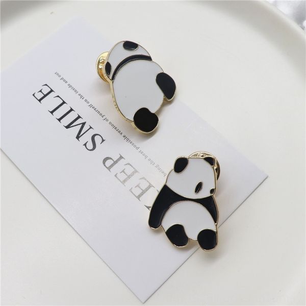 

7zkj japan and south korea fashionaccessories coat pinfashion cute panda pins drop oil brooch coat collar brooches, Gray
