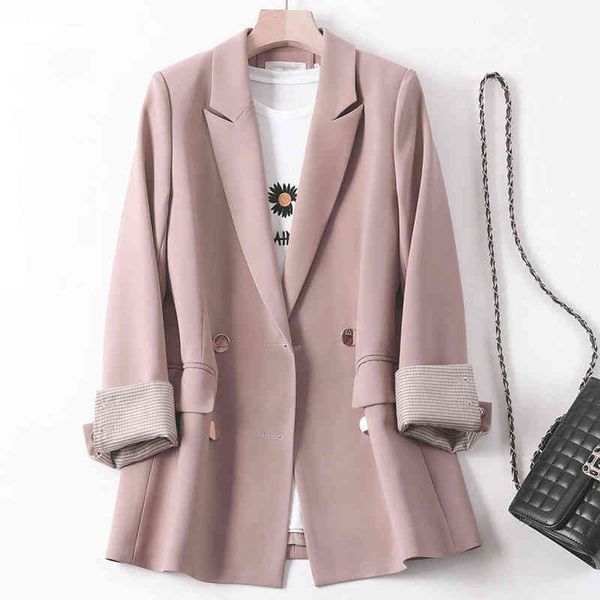 

women's suits & blazers autumn winter pockets formal jackets vintage fashionable office lady elegant outerwear wild 08qu, White;black