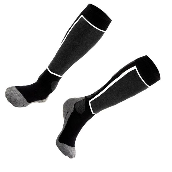 

warm sports socks breathable sweat absorption comfortable anti-slip in long tube for fitness running skiing (black, size x