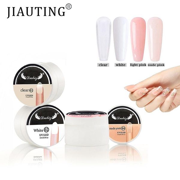 

nail gel jiauting 15ml art natural pink clear camouflage color extend finger extension crystal for nails, Red;pink