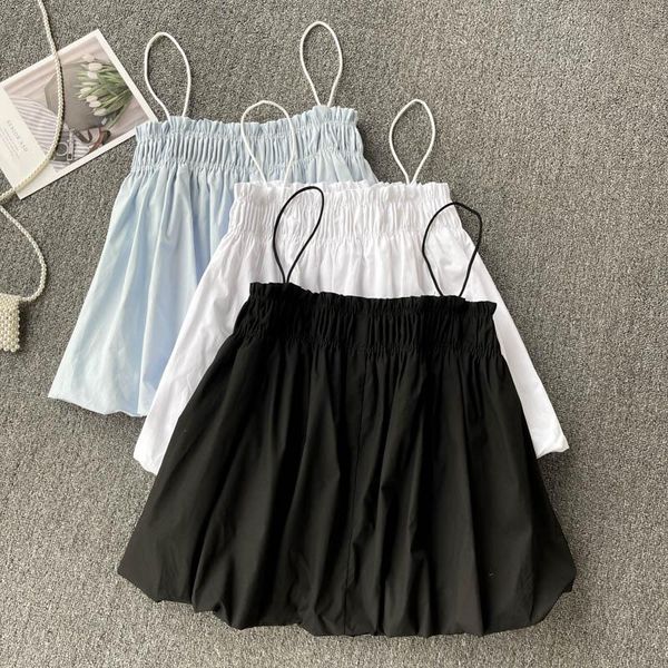 

camisoles & tanks fried street women's sense of design small number shawl suspender vest vitality girl holiday baby shirt fashion, Black;white