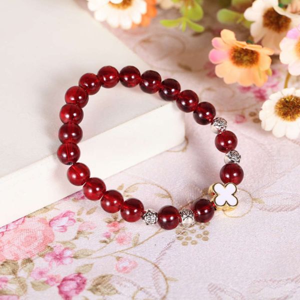 

new jewelry imitation garnet clover lucky taobao popular gift bracelet, Black