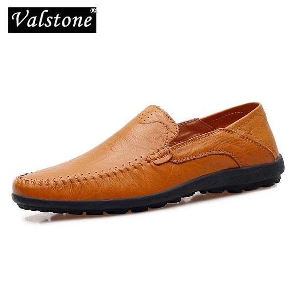 

valstone pu leather casual men loafers spring breathable driving flats male footwear summer outdoor fashion slip-on shoe for men, Red;white