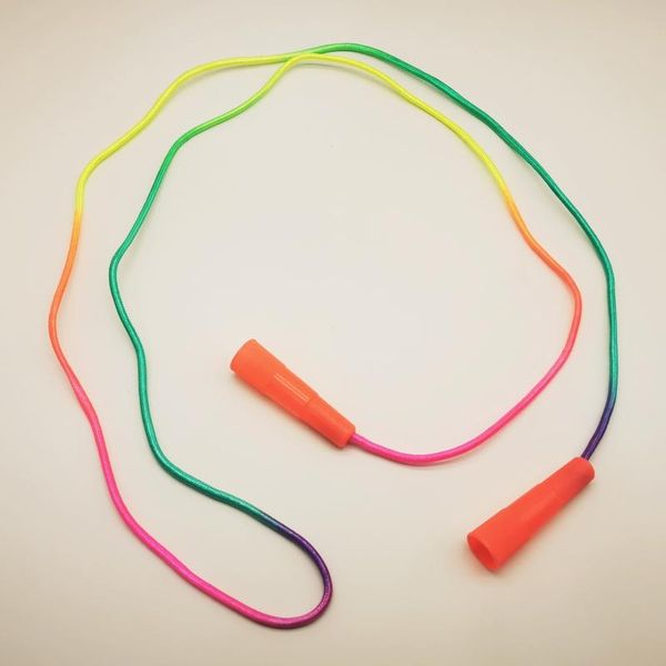 

kids rainbow jump skip rope 2.1m woven cotton children jr012b ropes