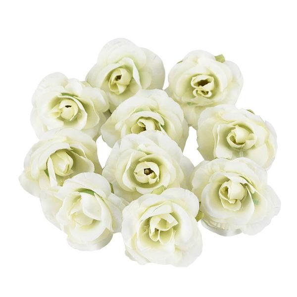 Ghirlande di fiori decorativi 20/50 pezzi 4 cm Mini fiore artificiale di seta rosa per la festa nuziale Decorazione della stanza di casa Matrimonio Scarpe Cappelli Accesso