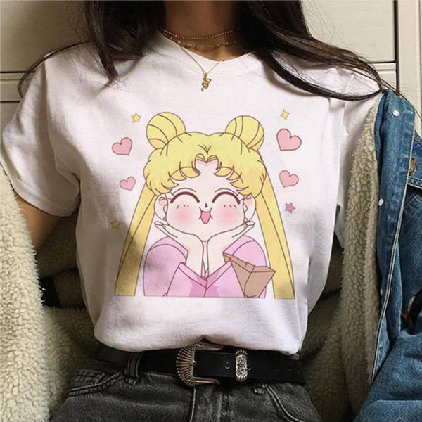 

arrival cute sailor moon mens anime print female japanese clothes harajuku kawaii t shirt fashion, White;black