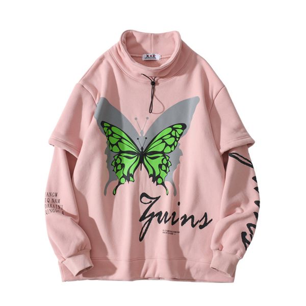 

men's hoodies & sweatshirts cotton coat with bow and turtleneck, male cotton hoodie high collar, hip hop, novelty, 4qah, Black