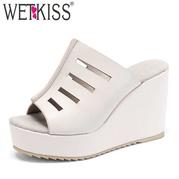 

wetkiss summer slippers women slides shoes platform slides shoes female wedges platform mules shoes woman plus size 45 210630, Black