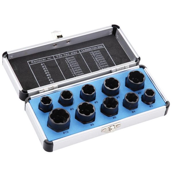 

professional hand tool sets high-style ten-piece broken nut extractor socket head hexagon bolt removal (9-19mm)