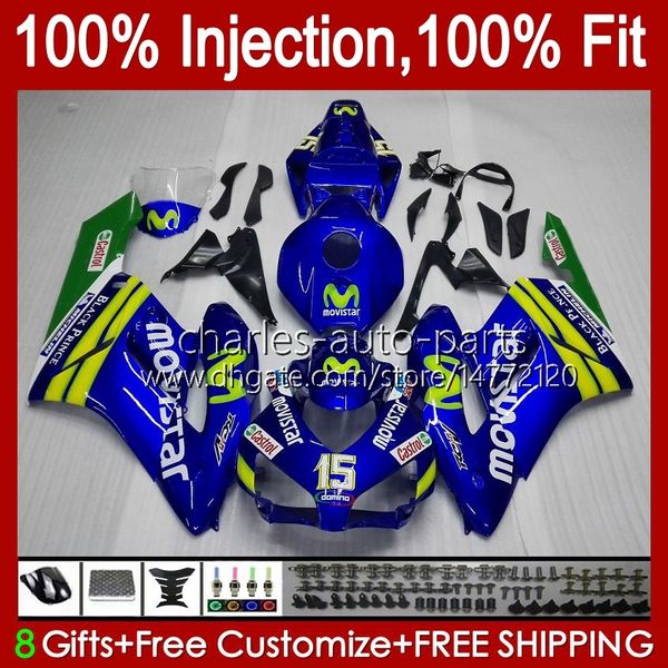 Spritzgussform 100% Fit für Honda-Verkleidungen CBR1000 CBR 1000 RR CC 04-05 Körper 52NO.16 CBR 1000RR 1000cc 2004 2005 CBR-1000 CBR1000RR 04 05 OEM Full Fouring Movistar Blue