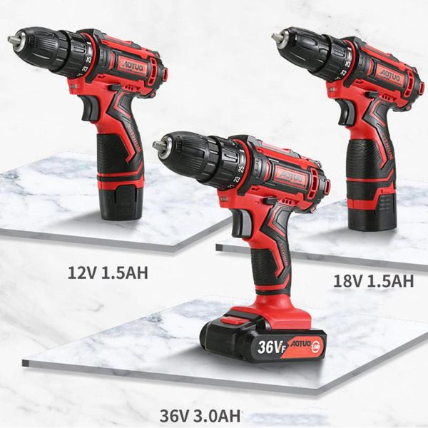 

professiona electric drills mini cordless drill 12v 18v power tools screwdriver led lighting lithium rechargeable battery home diy electrict
