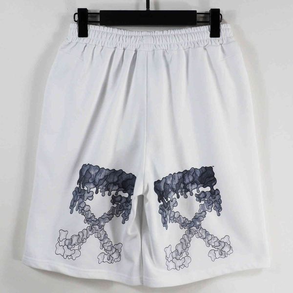 

Off High Street Fashion Brand Ow Finger Gray Dissolving Arrow Off Casual 5-point Shorts Men, White;black