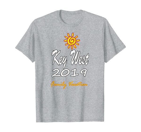 

key west family vacation 2019 spiral sun t-shirt, White;black
