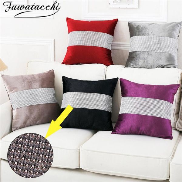 

fuwatacchi plush soft pillowcases cushion cover nordic silver striped pillow covers for home sofa decorative throw 45x45cm cushion/decorativ