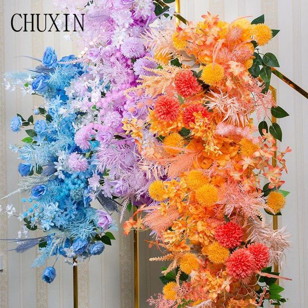 

50/100cm wedding flower runner rose row artificial ornaments for banquet large-scale event christmas decorations decorative flowers & wreath