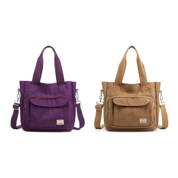 

evening bags 2x waterproof women's bags, shoulder handbags, ladies casual large-capacity handbags purple & khaki