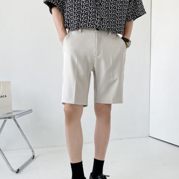 

men's shorts summer suit slim fashion gray black beige dress men korean loose straight casual mens society 28-36 ewga, White;black