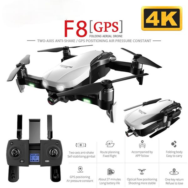 

salmoph f8 gps rc drone with two-axis anti-shake self-stabilizing gimbal dual camera gesture control 5g wifi fpv brushless motor