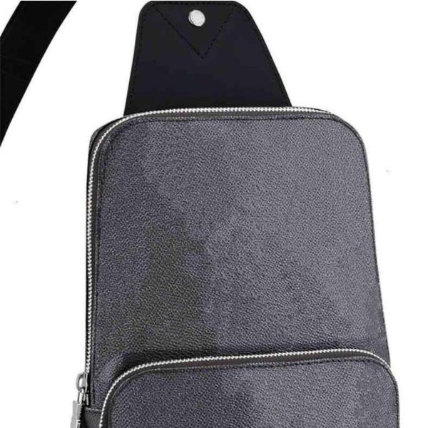 

luxury designer men's chest bag, one-shoulder dual-use smart shoulder strap design, double zipper closure, compact and fashionable m417