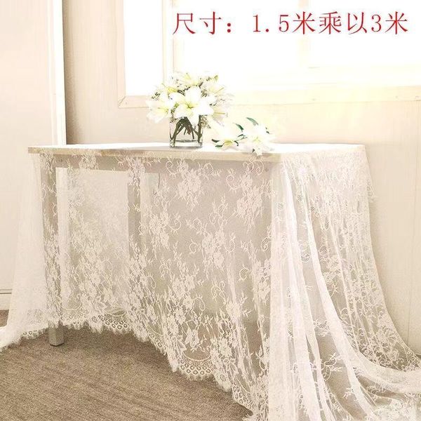 

150*300cm white lace table cloth wedding party el home decor decorative tablecloth dining cover textile