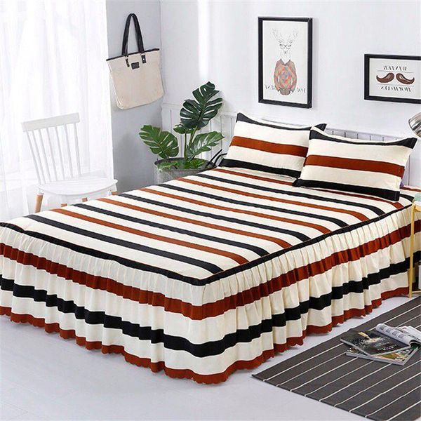 

sheets & sets 2021 bed sheet+ 2pcs covers bedspread skirt thickened sheet single dust ruffle flower pattern cover
