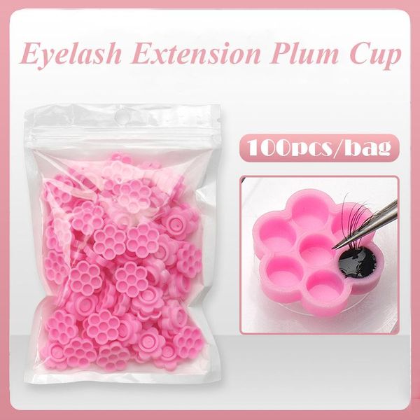 

100pcs/pack blossom glue cup for eyelash extension makeup tool portable adhesive pallet quick delay grafting false eyelashes