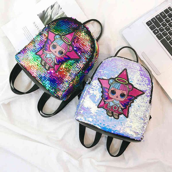 

hbp non-brand q sequin backpack female mini korean butterfly star angel sport.0018