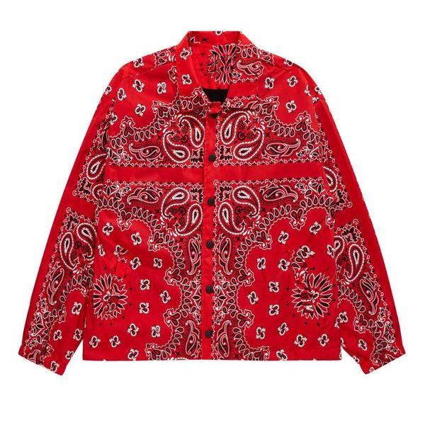 

men's jackets bandana paisley pattern print short style windbreaker jacket coats streetwear hip hop mens 2021 casual, Black;brown