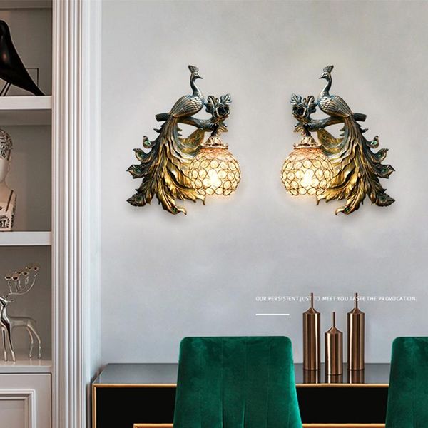

wall lamps modern vintage peacock for bedroom creative led sconce dining room industrial art decor corridor lamp
