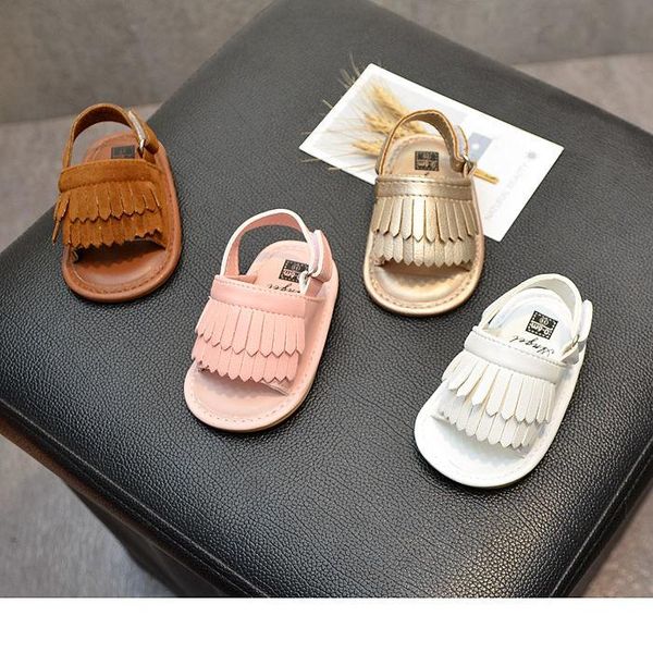 

first walkers 2021 summer female baby male tassel shoes toddler soft rubber sole non-slip