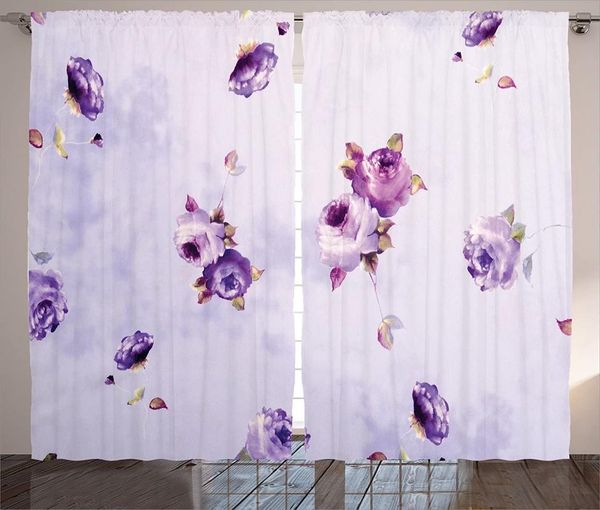 

curtain & drapes rose curtains for living room floral with mauve roses in purple color dreamy clouds retro soft pale art window