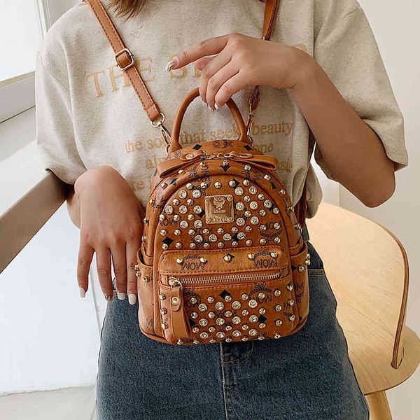 

backpack m family mini with rivets and diamonds