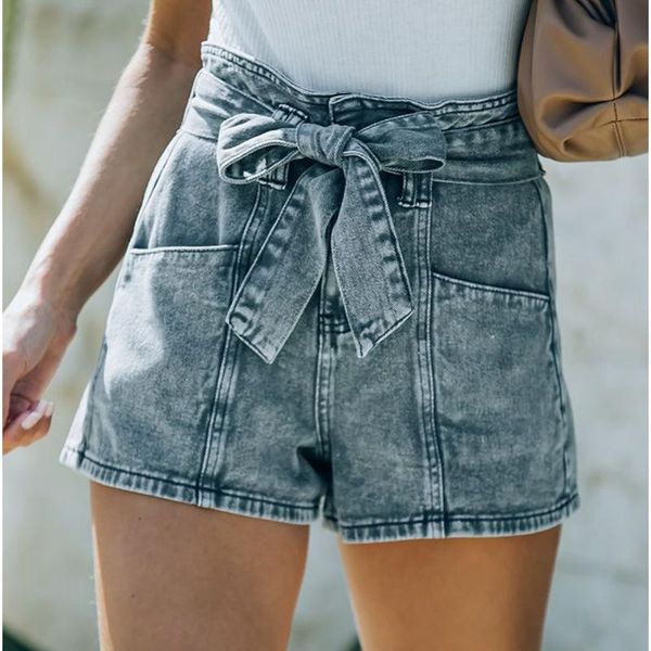 

women's jeans mandylandy streetwear shorts summer fashion loose gray women high waist with straps denim short pants, Blue