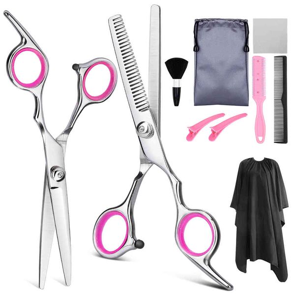 

yblntek 9 pcs dressing professional kit cutting scissors tail cape hair cutter comb