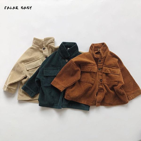

autumn winter baby boys girls corduroy coat korean japan style children clothing boy girl long sleeve jacket kids jackets, Blue;gray