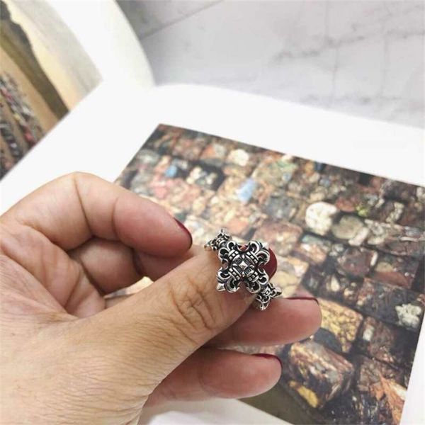 

75%off outlet onlinecroquet personality unique fashion cross flower fishtail ring female, Silver