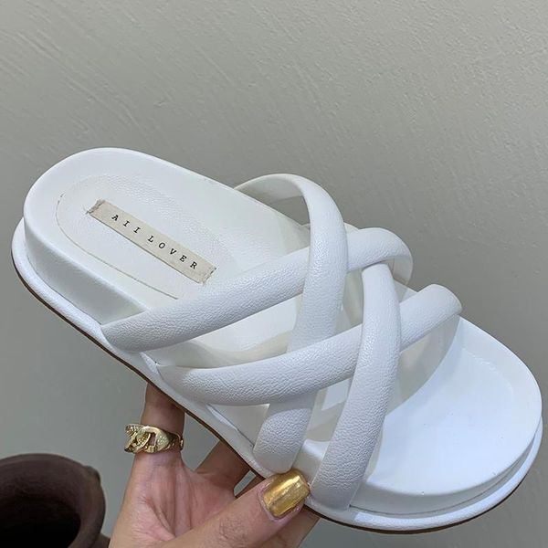 

slippers 2021 flop flip shoes women flat with sandals woman summer slides female for lady fashion, Black