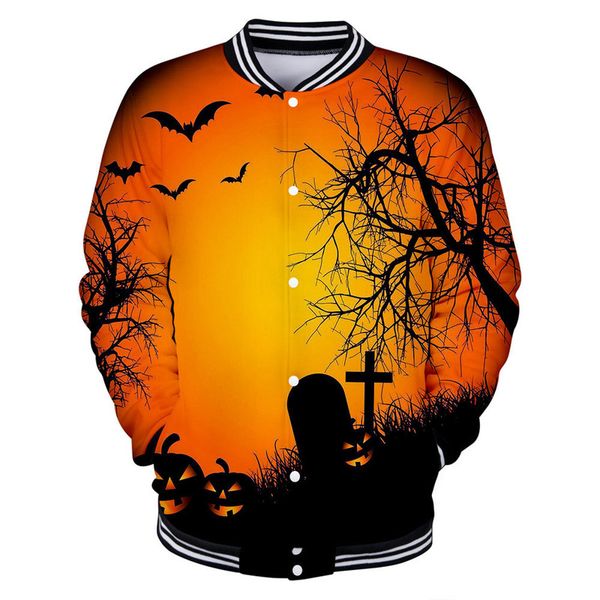 

halloween jacket men's women's shorts ghost claw pattern baseball jacket comfortable fashion travel sports party xxl 2xl, Black;brown