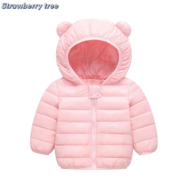 

down coat cute baby boys girls ear hooded light coats winter thick warm cotton-padded infant kids outerwear fashion jackets children, Blue;gray