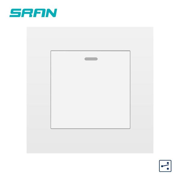 

smart home control sran wall light switch,1gang 2way 16a 250v flame retardant pc panel white/black/gold/gray/sliver 86mm*86mm rocker switch