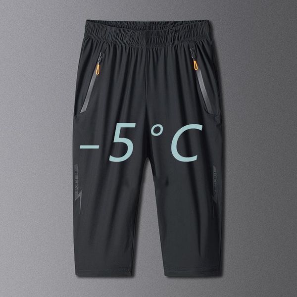 

men's shorts large size ice silk for men summer cool stretch quick drying short pants casual gyms workout mens 6xl 7xl, White;black