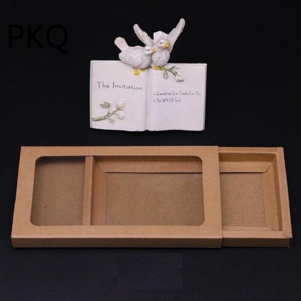 

100pcs phone case packaging boxes paper drawer box with pvc window brown gift packing wrap