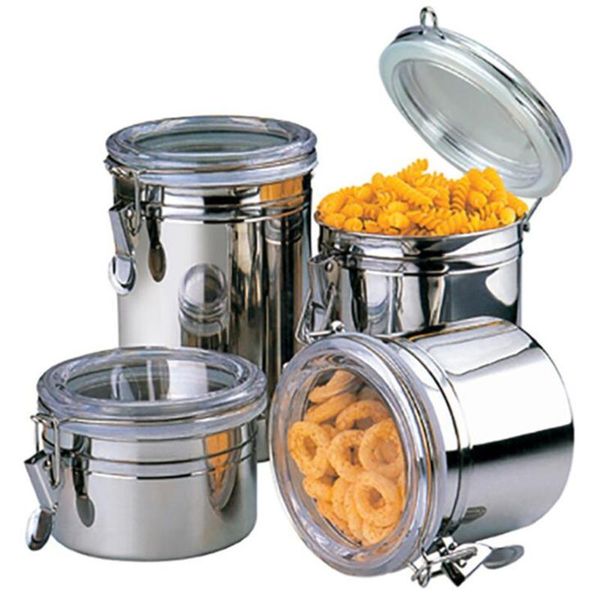 

storage bottles & jars 4/5 inch kitchen utensil stainless steel canisters coffee sealed jar with airtight lids organizer clear container