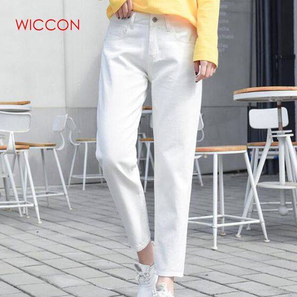

women's jeans plus size high waist boyfriend women fashion blue black white ladies denim harem pants casual trousers femme