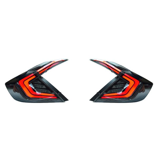 

led car styling tail lights fit for honda civic x g10 10th 2016-2019 rear lamp red smoke lamps brake light