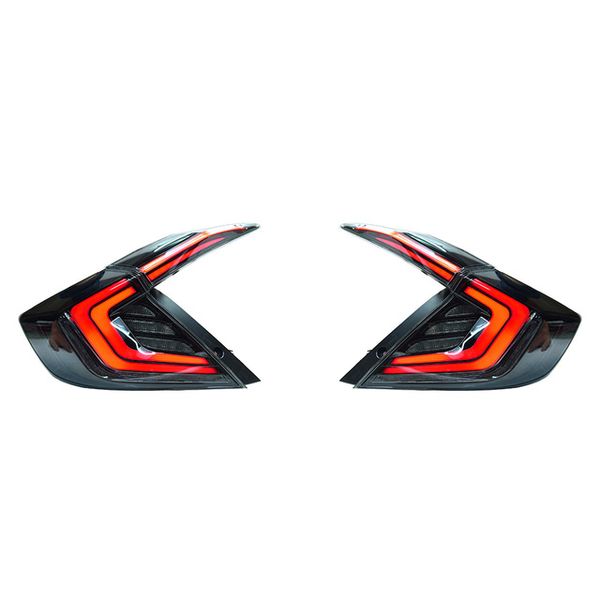 LED araba styling kuyruk ışıkları honda civic x g10 10th için fit 2016-2019 arka lamba kırmızı duman lambaları fren lambası