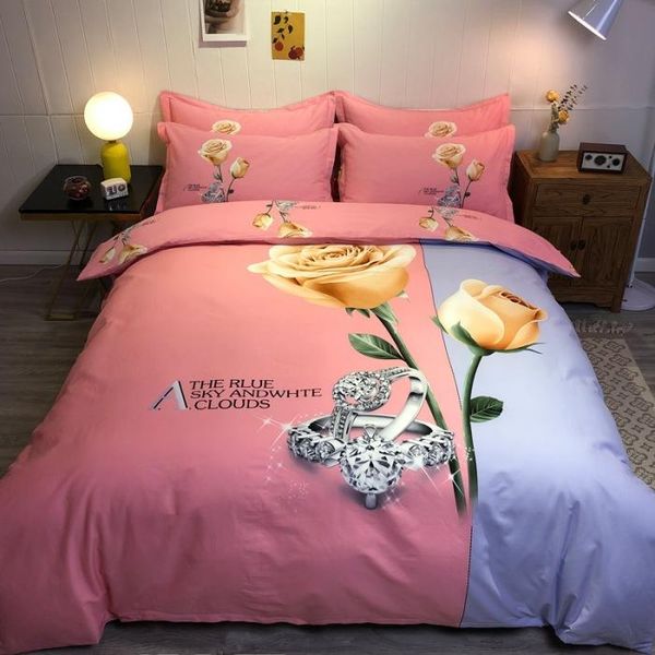 

ecological cotton active grinding four-piece set autumn and winter thick wedding bedding sets