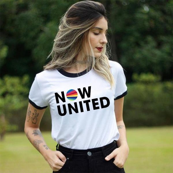 

now united logo clothes womens t shirt fashion aesthetic graphic tee femme white short sleeve shirts