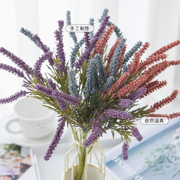 

artificial flowers fake plants foam lavender bouquet vase for home garden christmas crafts diy handwork gifts wedding decoration decorative